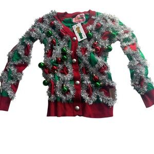 Tipsy Elves Womens Tacky Tinsel Cardigan NWT size S